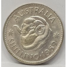 AUSTRALIA 1959 . ONE 1 SHILLING . WITH LUSTRE